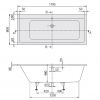 Акриловая прямоугольная ванна Villeroy & Boch Subway Duo 180x80 UBA180SUB2V-01