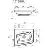 Умывальник Ravak 10 L XJIL1155000 (с отверстием) (550х485)
