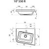 Умывальник Ravak 10 R XJIP1155000 (с отверстием) (550х485)