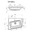 Умывальник Ravak 10  L XJIL1165000 (с отверстием) (650х535)