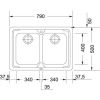 Кухонная мойка с двумя чашами Franke Logika LOX 620-79 101.0381.838 полированная