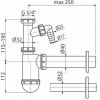 Сифон для умывальника Alcaplast A43P