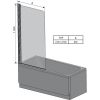 Шторка для ванны Ravak CVS1-80 L 7QL40C00Z1 полиров.алюм.+Transparent