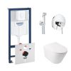 Инсталляция Grohe Rapid SL 38722001+ Grohe BauClassic 2904800S с унитазом Q-tap Swan QT16335178W