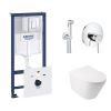 Инсталляция Grohe Rapid SL 38827000 + Grohe BauClassic 2904800S с унитазом Q-tap Swan QT16335178W