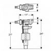 Впускний клапан Geberit тип 383 для змивних бачків прихованого монтажу 240.705.00.5 (240.705.00.1)