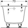 Ванна акрилова Geberit Soana 160x70 з ніжками 554.001.01.1