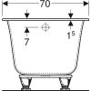 Ванна акрилова Geberit Soana 170x70 з ніжками 554.002.01.1