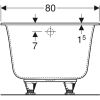 Ванна акрилова Geberit Soana 180x80 з ніжками 554.015.01.1